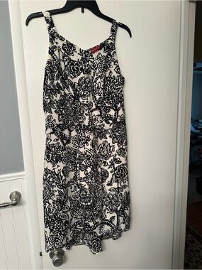 Merona Black & White Floral Midi Dress